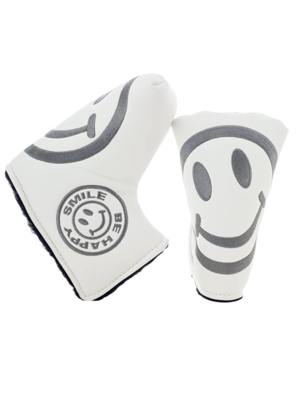 2/$25 19th Hole Custom Shop Smile Face White Golf Putter Headcover